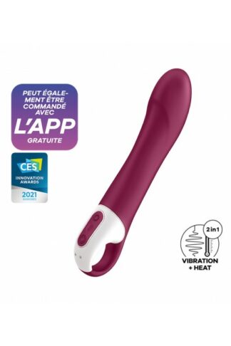 Vibromasseur chauffant connecté USB rouge Big Heat Satisfyer