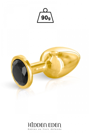 Plug bijou aluminium or et noir M - Hidden Eden – Image 3