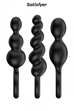 Set de 3 plugs noirs Booty Call - Satisfyer